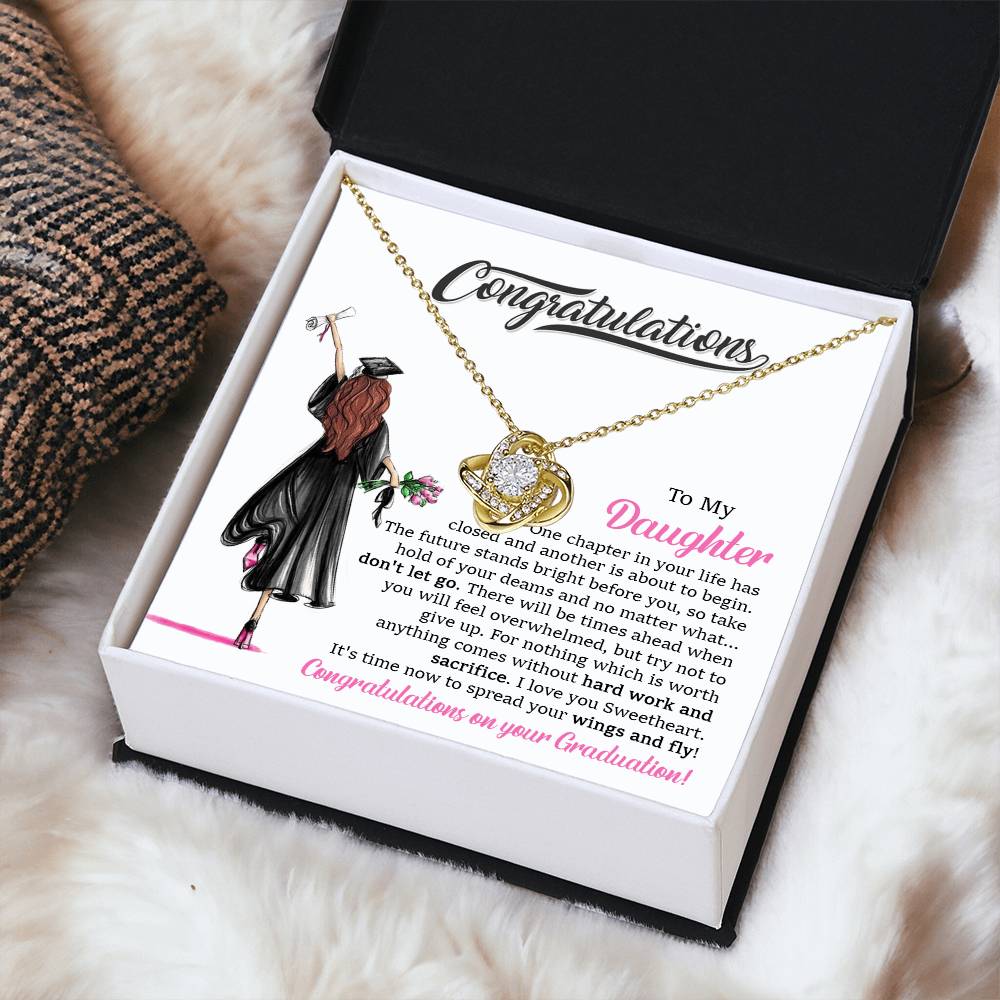 To My Daughter Graduation Necklace Graduation Gift For Daughter High School College Graduation Gift Love Knot Necklace