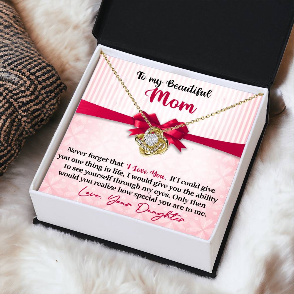 Mom - I Love You Love Knot Necklace
