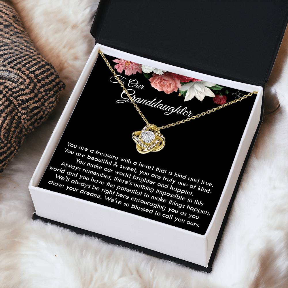 To Our Granddaughter Necklace Gift For Granddaughter On Graduation Birthday Christmas Gift Granddaughter Ne Love Knot Necklace