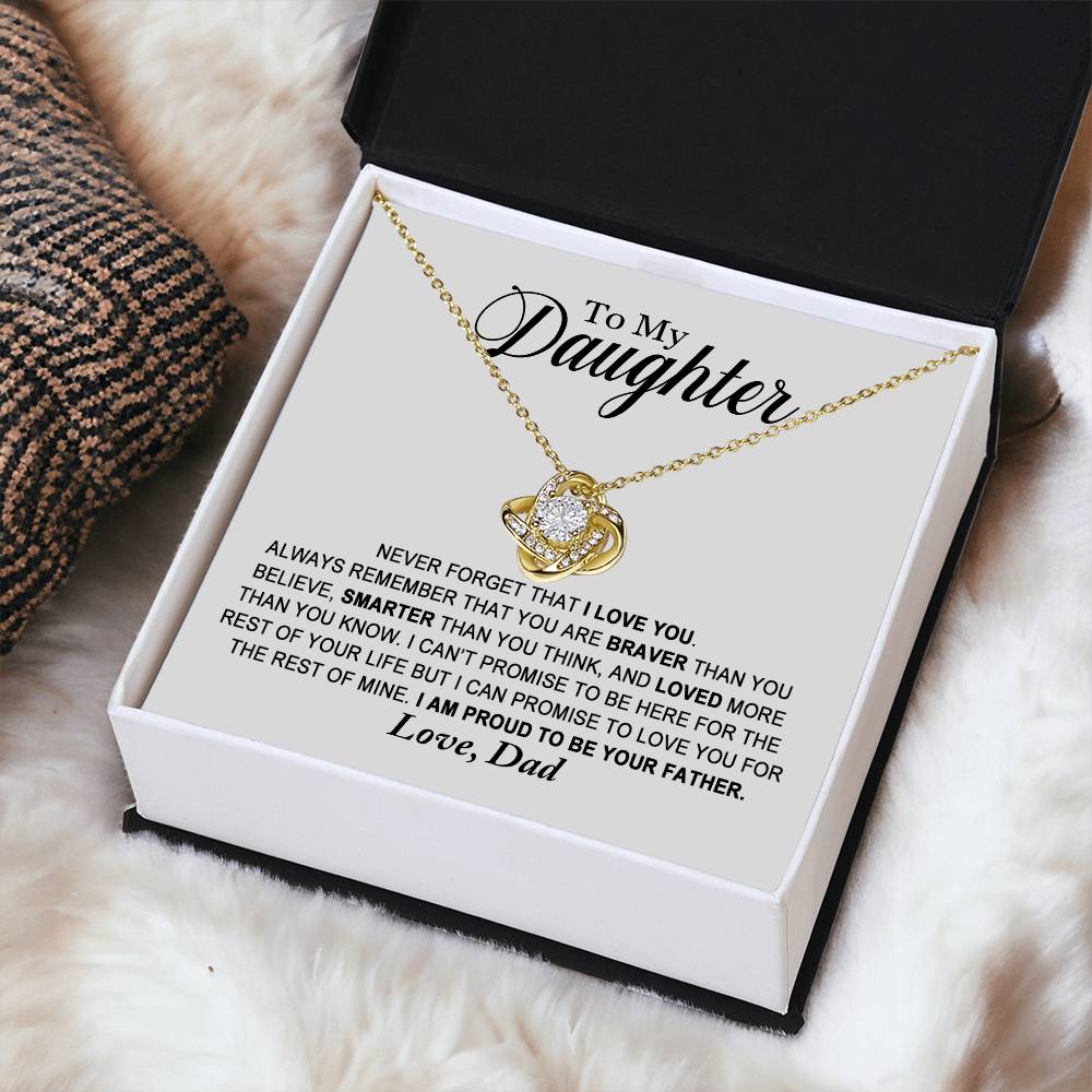To My Daughter - Proud Of You - Necklace Love Knot Necklace