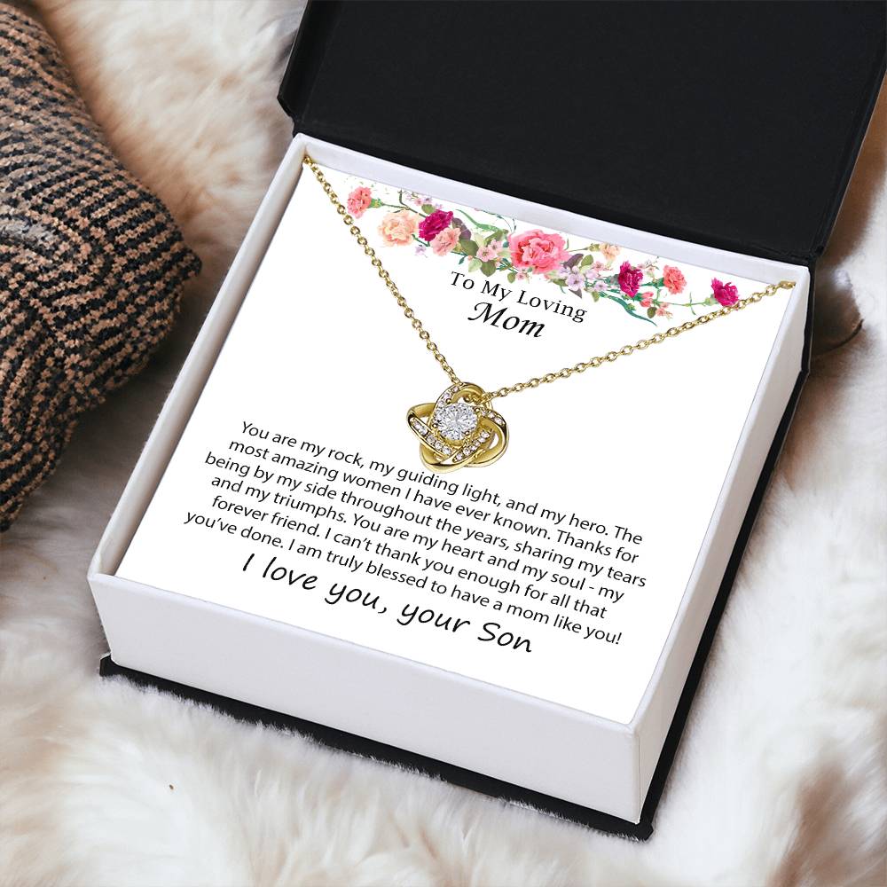 Mothers Day Necklace Gift To My Loving Mom Fr Love Knot Necklace