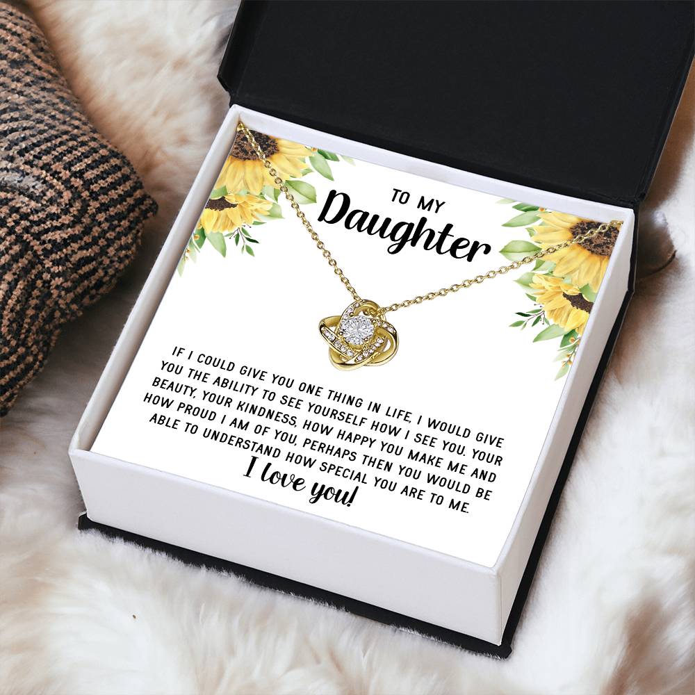To My Daughter Necklace Gift From Mom Mothers Day Gift For Daughter From Mother Sentimental Jewelry Gifts For Daughter From Mom 9 Love Knot Necklace