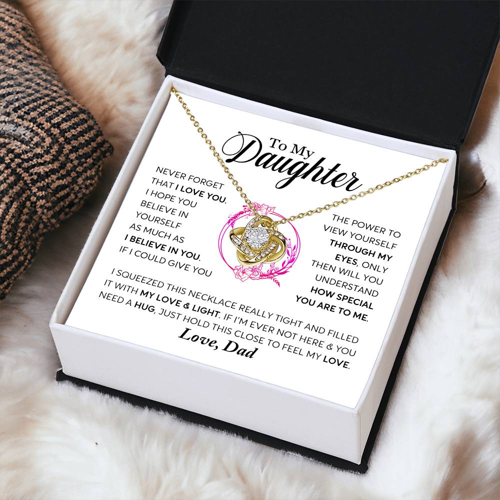Daughter - Never Forget That I Love You - Necklace Love Knot Necklace