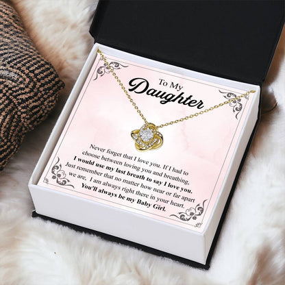 To My Daughter Necklace Gift From Mom Mothers Day Gift For Daughter From Mother Sentimental Jewelry Gifts For Daughter From Mom 3 Love Knot Necklace