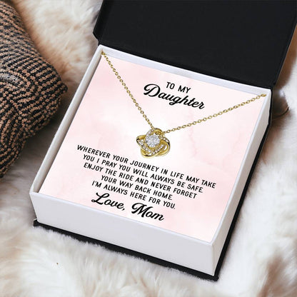 To My Daughter Necklace Gift From Mom Mothers Day Gift For Daughter From Mother Sentimental Jewelry Gifts For Daughter Love Knot Necklace