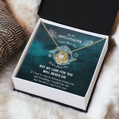 To My Shieldmaiden Knot Necklace - Norseman - Viking - Gift For Wife - Mythology Love Knot Necklace