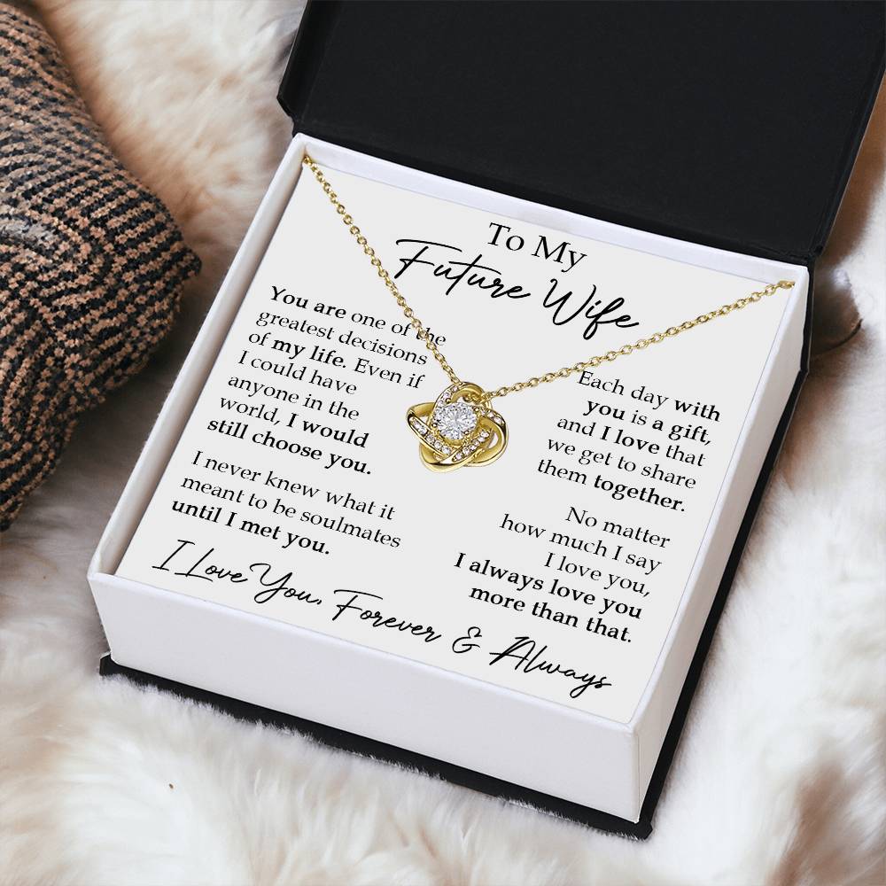 Gift For Future Wife Girlfriend Gift Sentimental Necklace For Her Anniversary Gift Birthday Gift Promise Gift F Love Knot Necklace