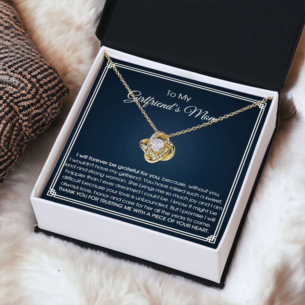 To My Girlfriend's Mom Necklace Girlfriend's Mom Birthday Gift Mother's Day Gift For Girlfriend's Mom Love Knot Necklace