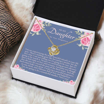 Pregnancy Gift For Daughter Baby Shower Gift Mom To Be Gift Expecting Mom Gift Pregnant Daughter Gift From Mom Love Knot Necklace