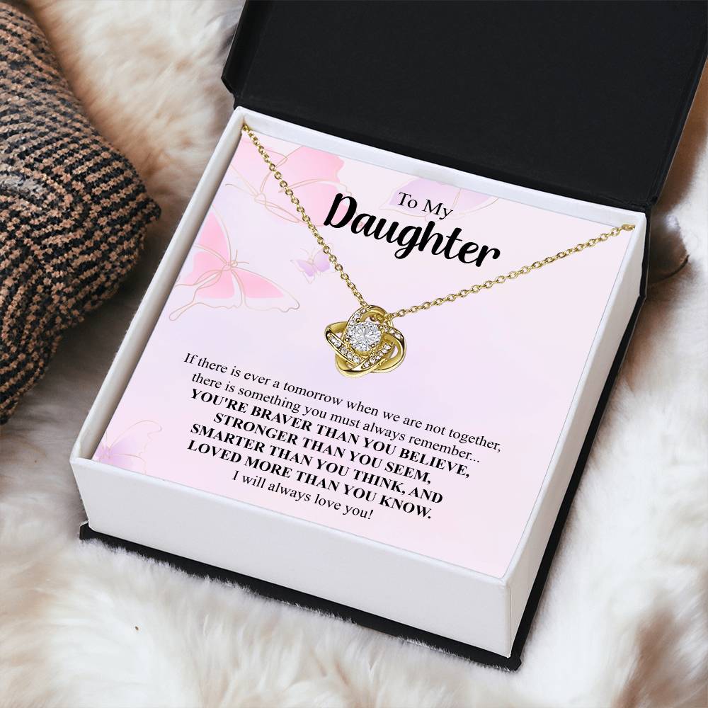 To My Daughter Necklace Gift From Mom Mothers Day Gift For Daughter From Mother Sentimental Jewelry Gifts For Daughter From Mom 5 Love Knot Necklace