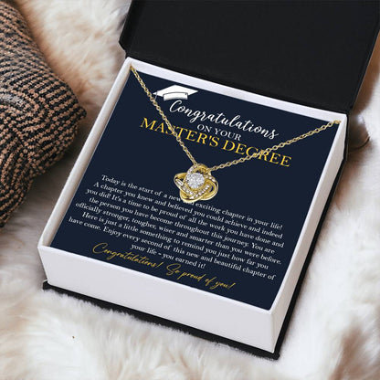Master's Degree Graduation Gift Necklace Masters Graduation Gift Gift For Her - Love Knot Necklace