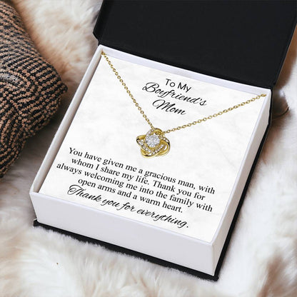 To My Boyfriends Mom Gift Mothers Day Gift For Boyfriends Mom Gifts For Boyfriends Mom Birthday Mothers Day Necklace Mothers Day Gift Love Knot Necklace