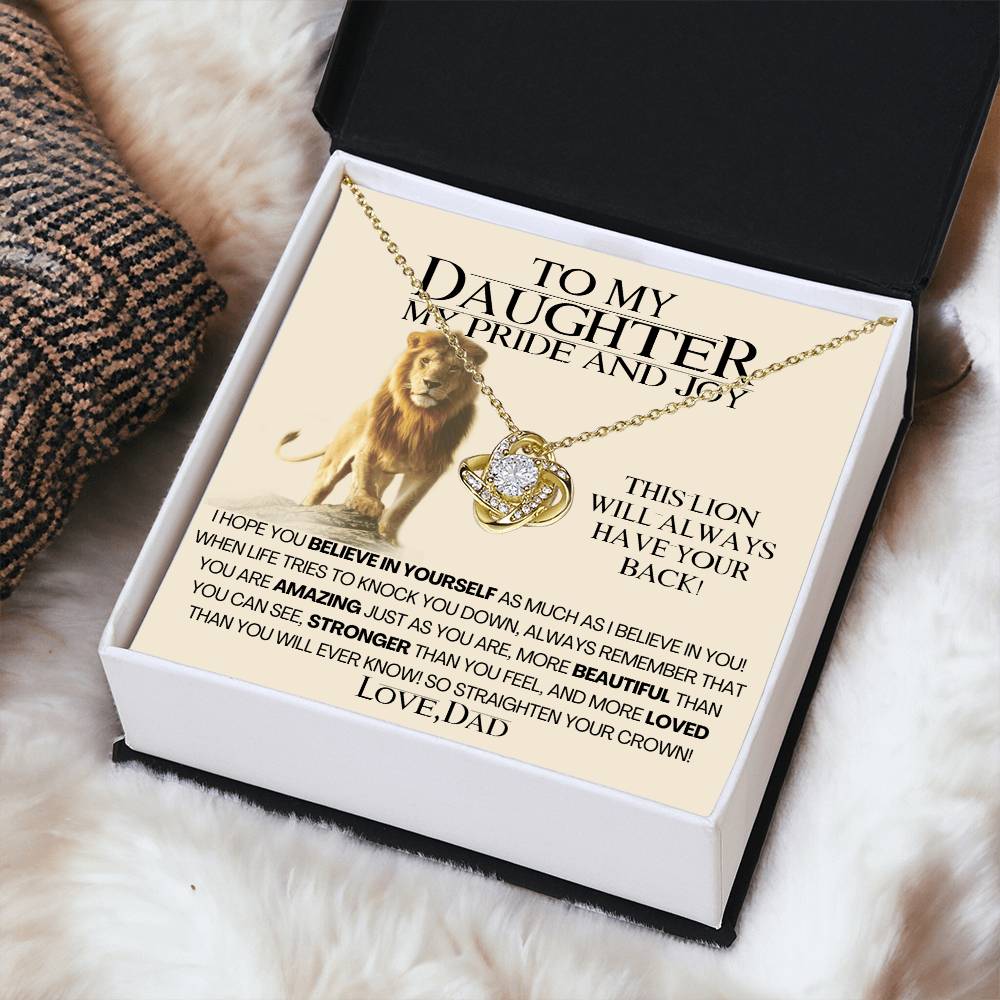 To My Daughter My Pride And Joy! Gift Necklace Fr Love Knot Necklace