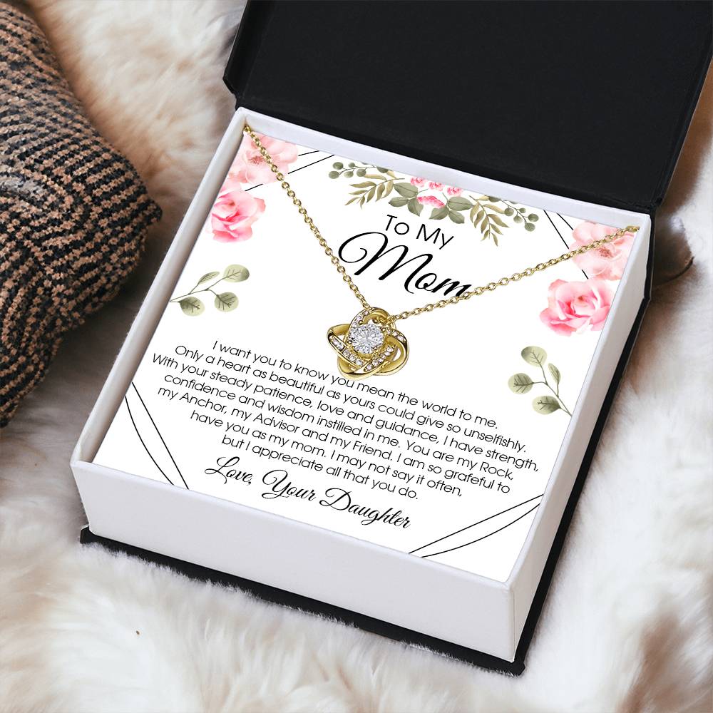 To My Mom Necklace Gift For Mom From Daughter Sentimental Gift For Mother's Day Birthday Anniversary Love Knot Necklace
