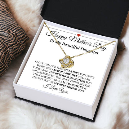 Precious Daughter Mother's Day Necklace Love Knot Necklace