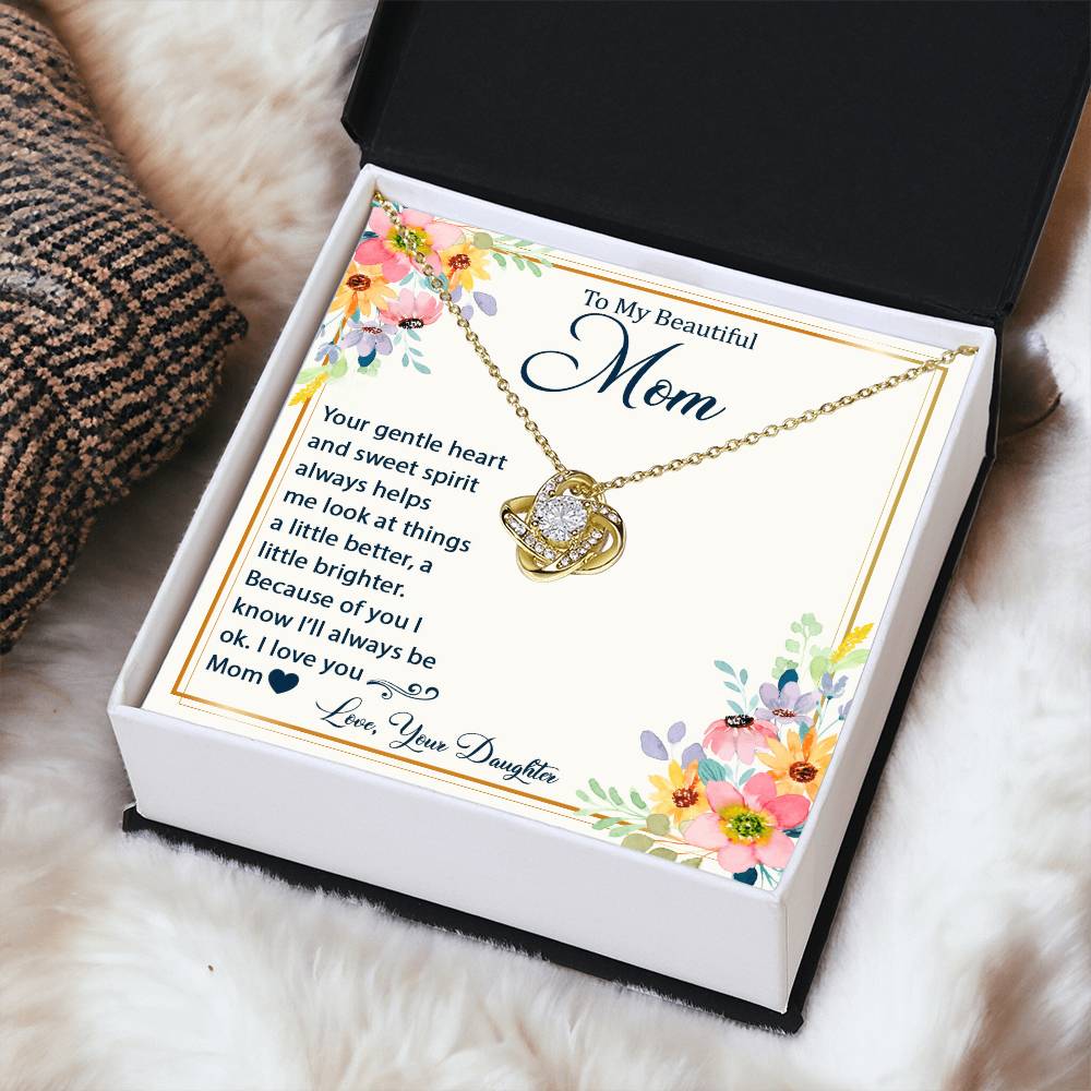 Mother's Day Happy Birthday Or Just T Say Mom I Love You Love Knot Necklace