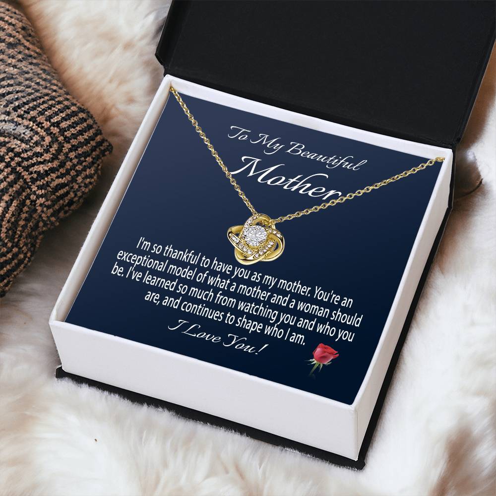 Mothers Day Gift From Daughter Mother's Day Necklace To My Beautiful Mom Necklace Mom Gift From Son Mom Necklace 1 Love Knot Necklace