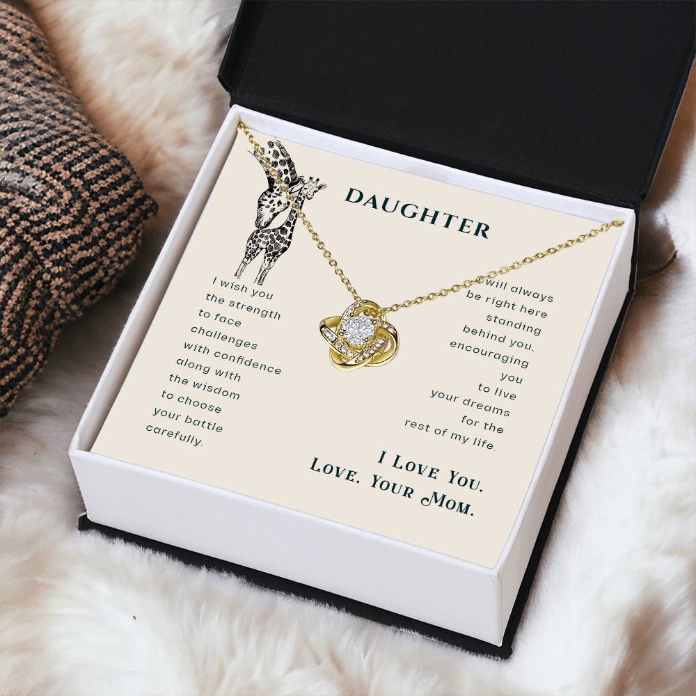 Mother Daughter Giraffe Necklace Gift For Daughter- Giraffe Necklace Gift From Mom Birthday Gift For Daughter Graduation Gift Always Have You Love Knot Necklace