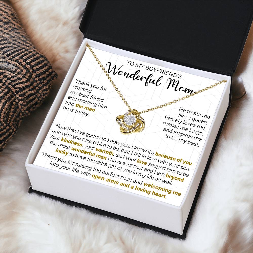 Gift For Boyfriend's Mom - Because Of You - Love Knot Love Knot Necklace