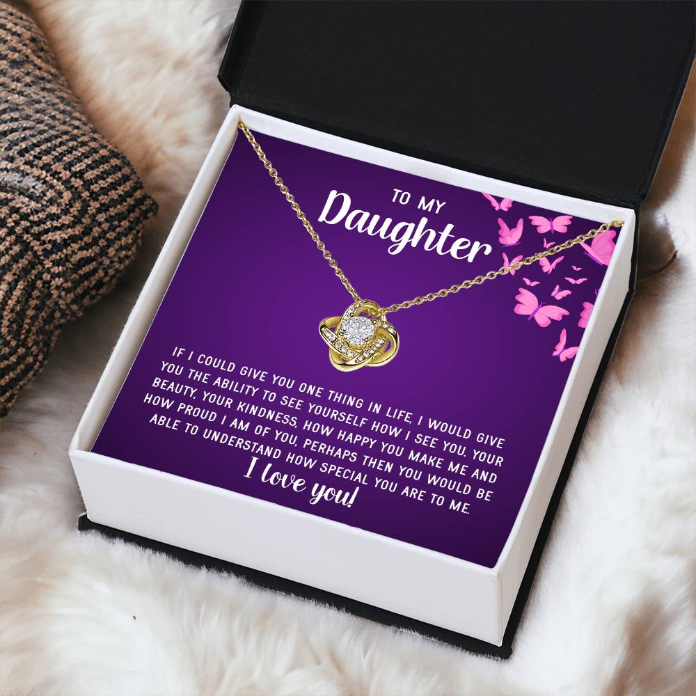 To My Daughter Necklace Gift From Mom Mothers Day Gift For Daughter From Mother Sentimental Jewelry Gifts For Daughter From Mom 8 Love Knot Necklace