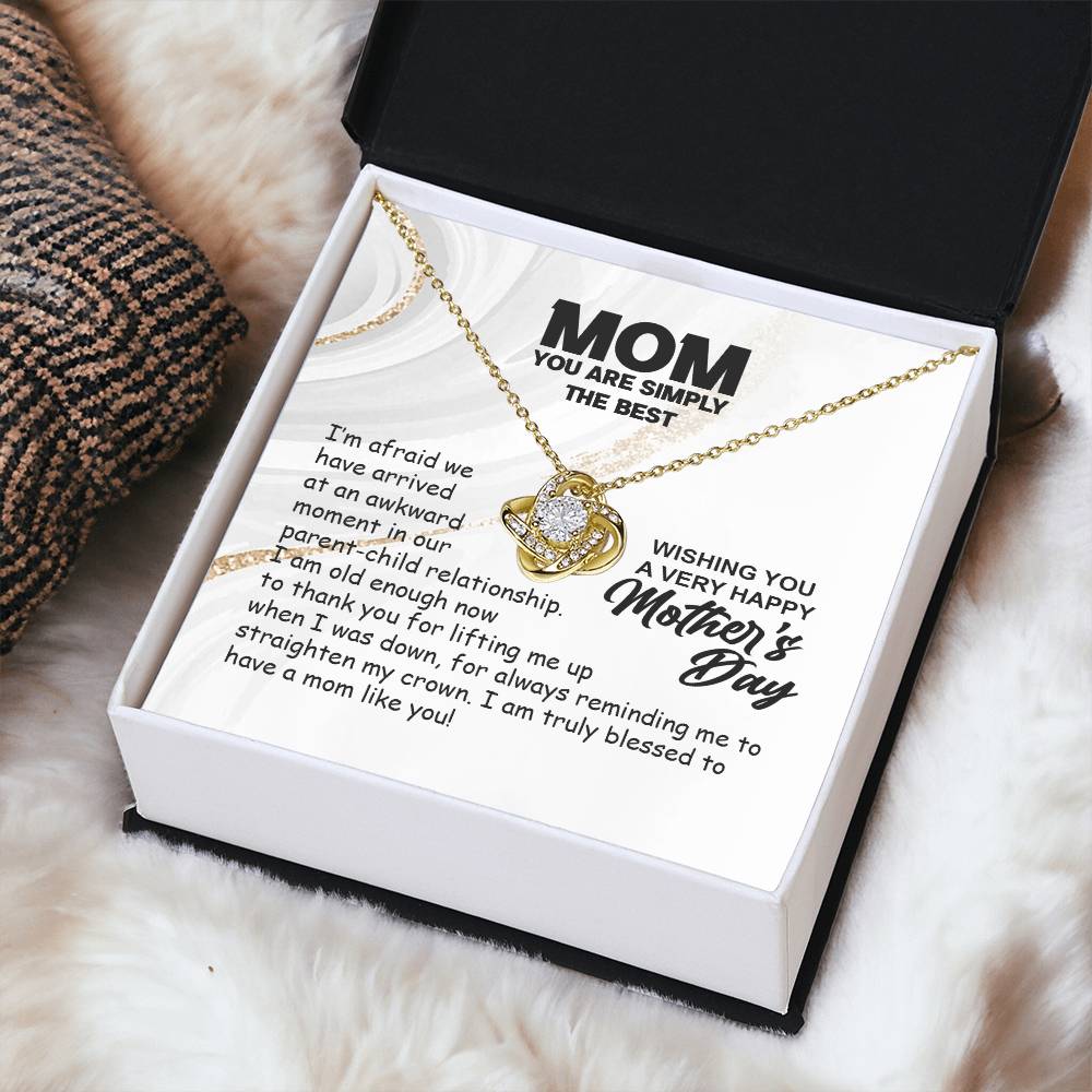 Simply The Best Mom-Love Knot Necklace Love Knot Necklace