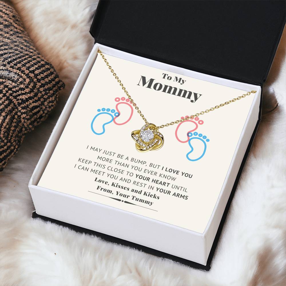 New Mommy Necklace New Mom Mother's Day Gift First Time Mom Gift New Mom Gift Jewelry Gift For New Mom Necklace New Mommy Baby Shower Gift Pregnanc Love Knot Necklace