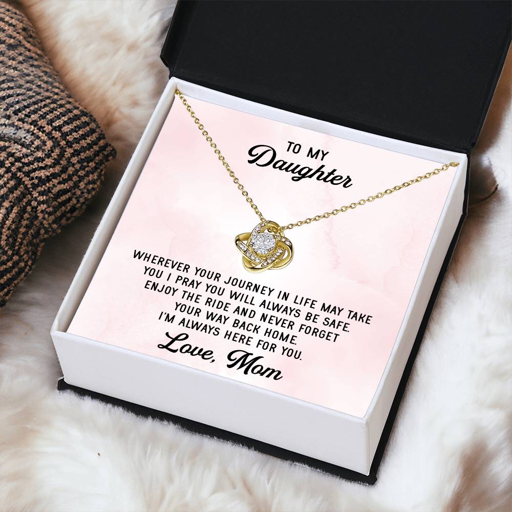 To My Daughter Necklace Gift From Mom Mothers Day Gift For Daughter From Mother Sentimental Jewelry Gifts For Daughter 2 Love Knot Necklace