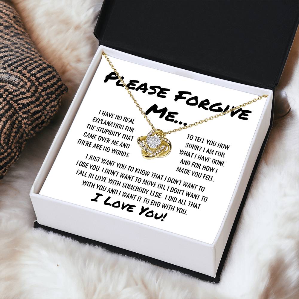 Sorry Forgive Me Apology Ne Love Knot Necklace
