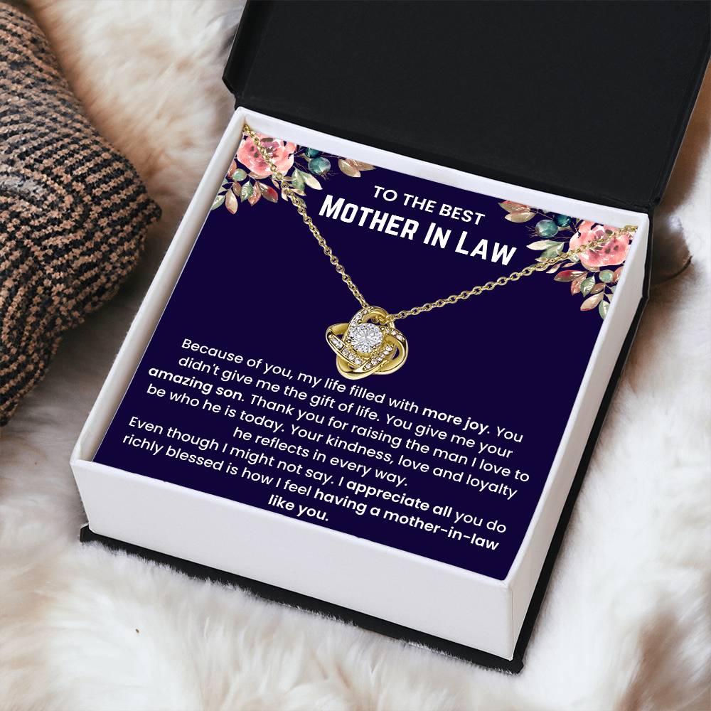 Mother In Law - Because Of You Love Knot Necklace