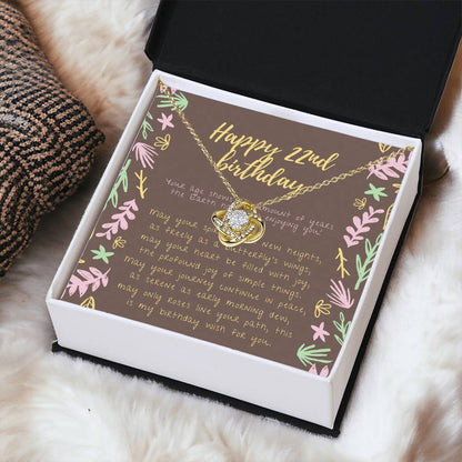 Happy 22Nd Birthday Gifts For 22Nd Birthday 22Nd Birthday Gift For Her 22 Year Old Female Best Friend 22Nd B Love Knot Necklace