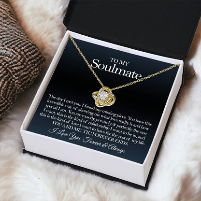 To My Soulmate Necklace Gift For Girlfriend From Boyfriend Girlfriend Birthday Anniversary Gift Love Knot Necklace