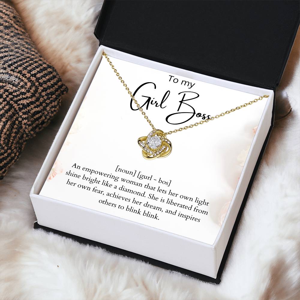 Girl Boss Gift. To My Girl Boss Friend. Gift For A Friend. To My Best F Love Knot Necklace