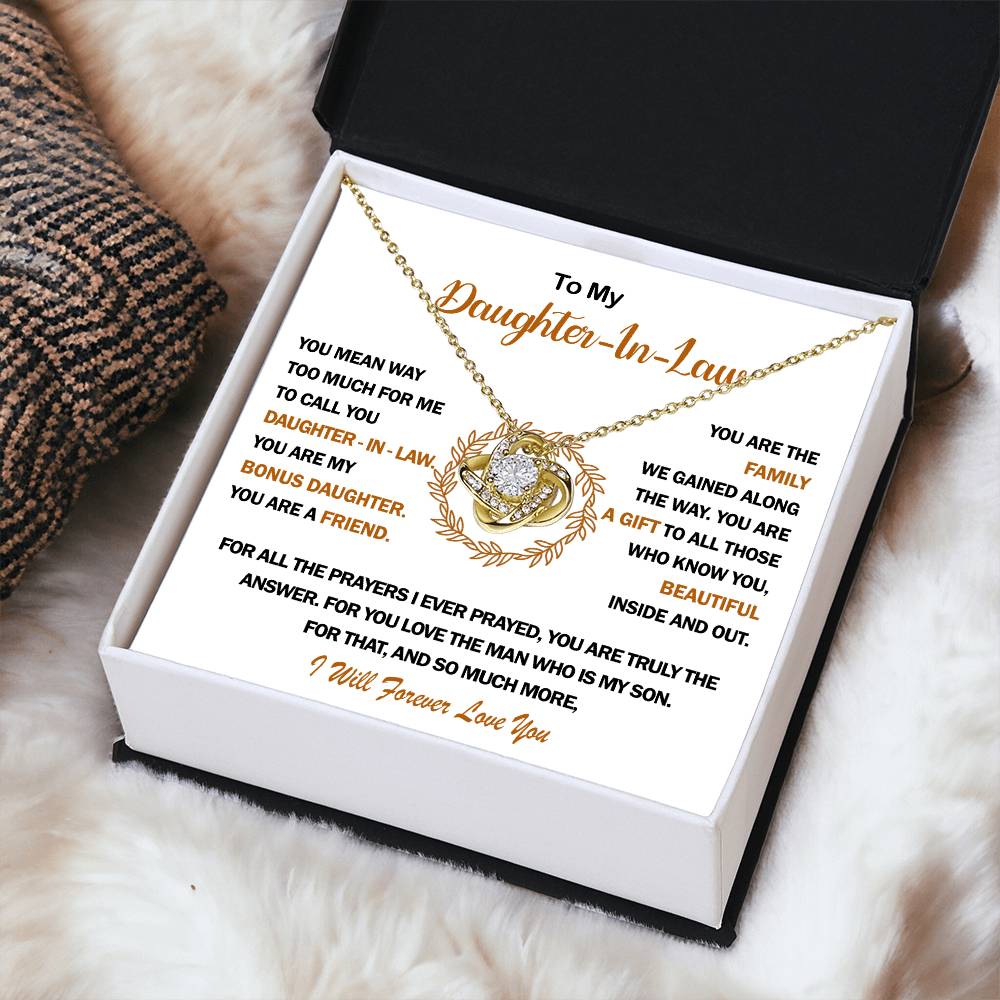 To My Daughter-In-Law Love Knot Necklace?? Love Knot Necklace