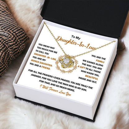 To My Daughter-In-Law Love Knot Necklace?? Love Knot Necklace