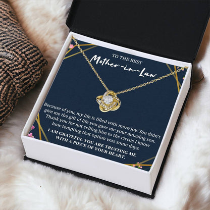 Gift For Mother-In-Law More Joy 5 Love Knot Necklace Love Knot Necklace