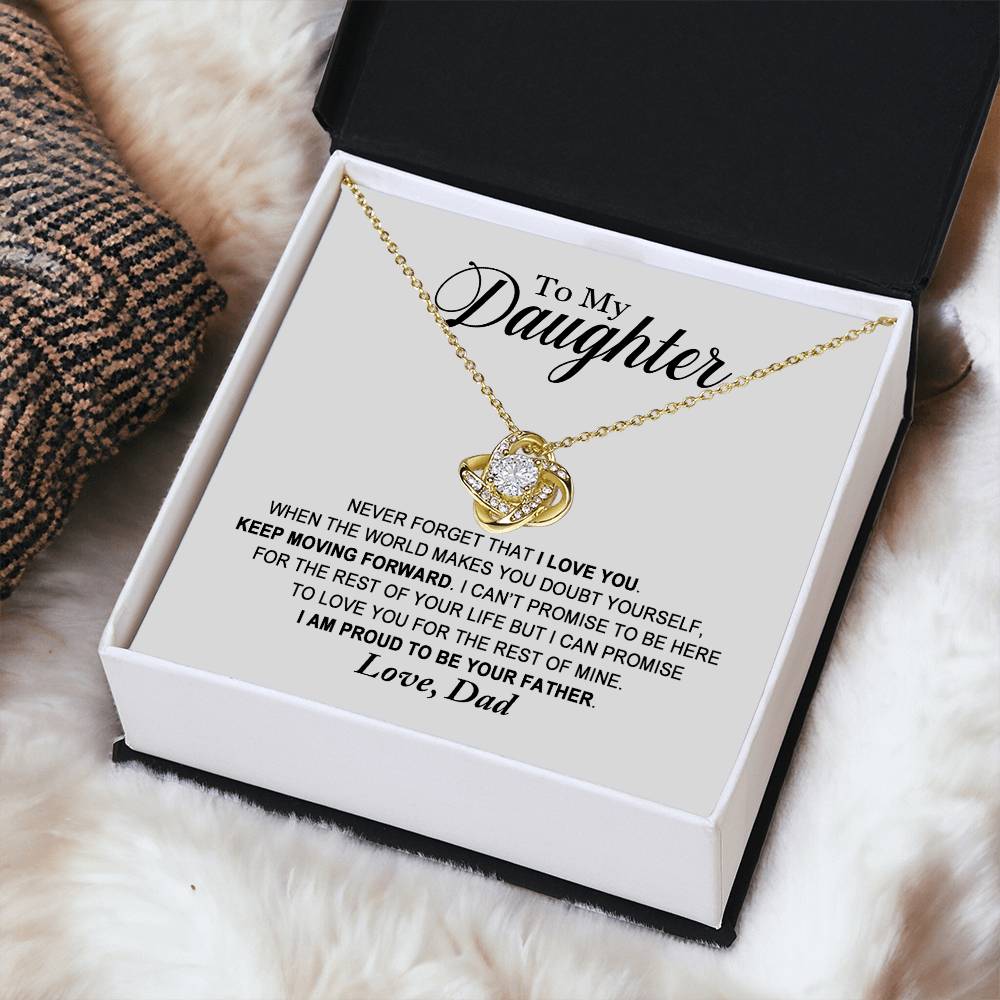 Daughter - Proud To Be Your Father - Love Knot Necklace