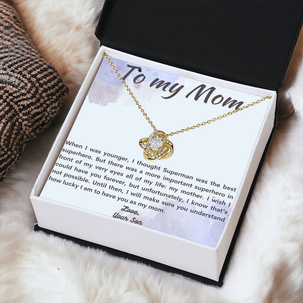 To Mom From Son Love Knot Necklace