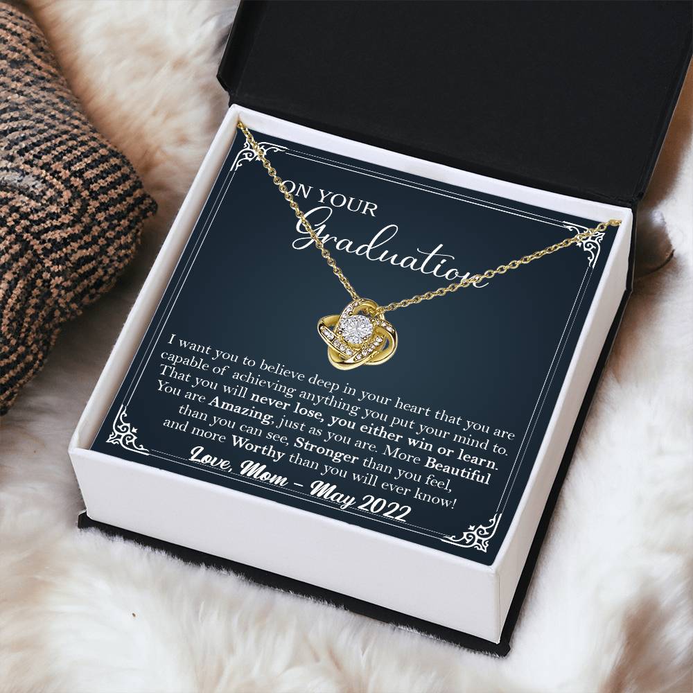 Graduation Gift For Her Phd Graduation Gift For Daughter High School Graduation Gift Doctorate Masters Degree Class O Love Knot Necklace