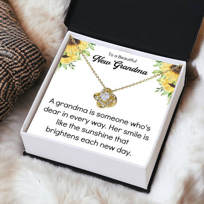Grandma 2022 Promoted To Grandma Mothers Day Idea For New Grandma Gift Grandma To Be Gift For Grandma Reveal Pregnancy Baby Announcement Love Knot Necklace