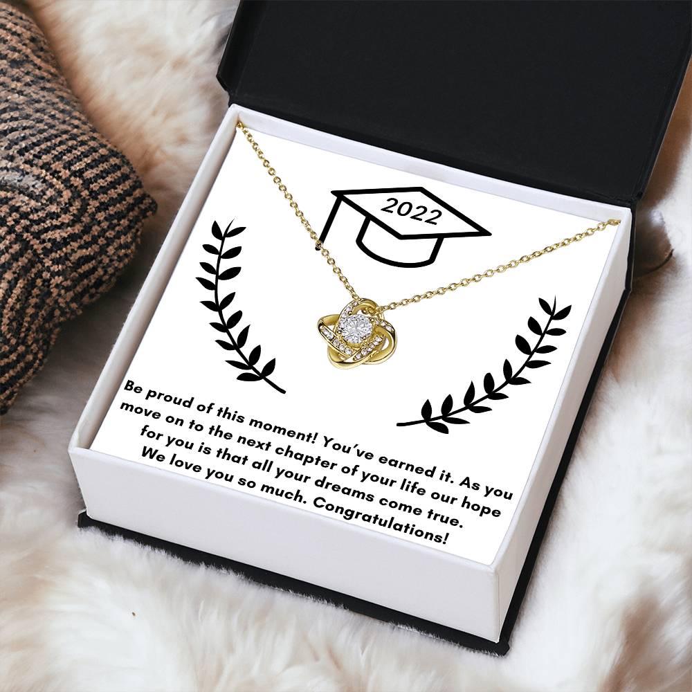 Graduation Love P Love Knot Necklace