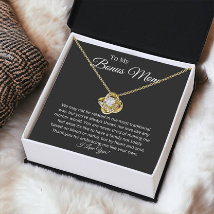 Bonus Mom Thank You Love Knot Necklace
