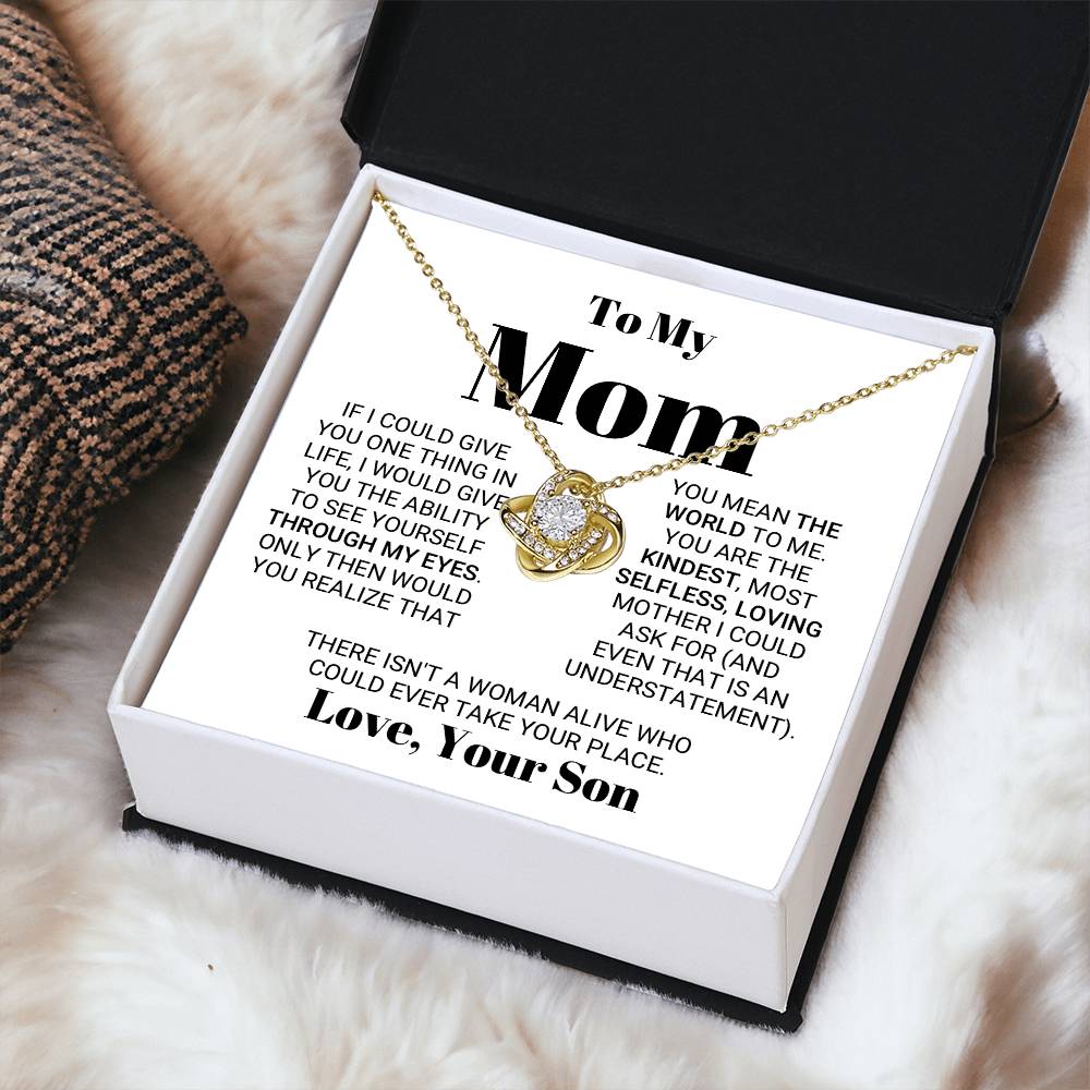 Irreplaceable Mom Mother's Day Necklace Love Knot Necklace