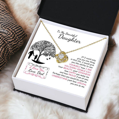 To My Beautiful Daughter Necklace Birthday Necklace For Girl Graduation Gifts For Her High School College Handmade Jewelry For Da Love Knot Necklace