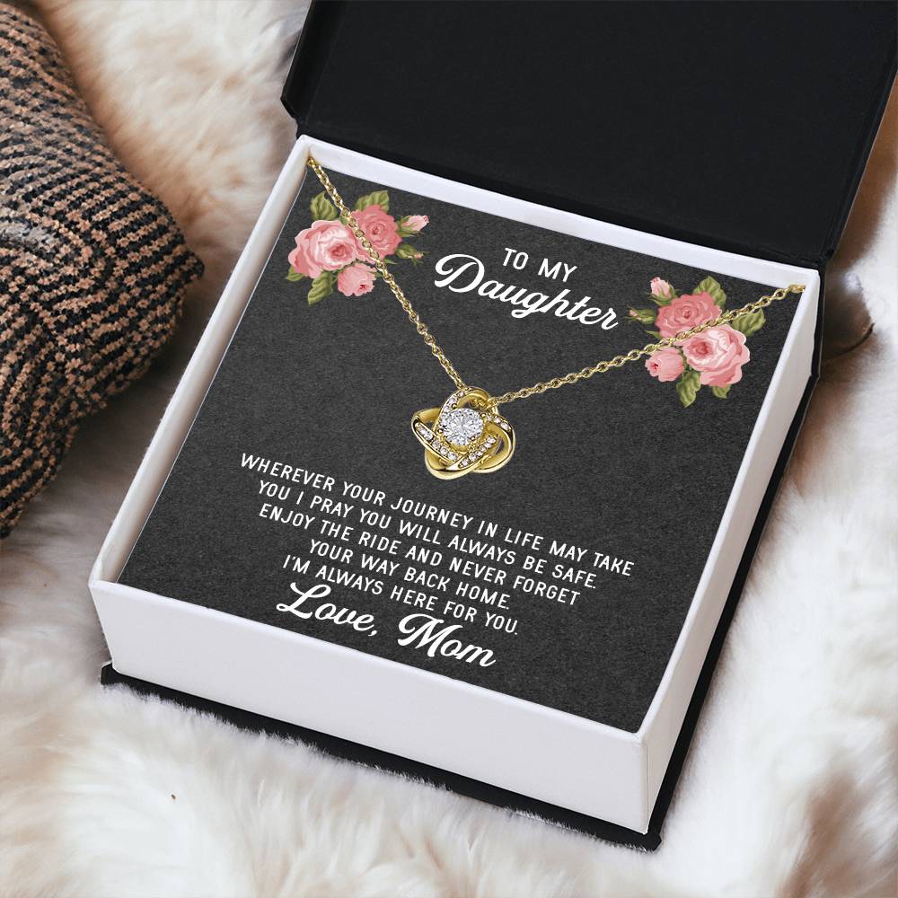 To My Daughter Necklace Gift From Mom Mothers Day Gift For Daughter From Mother Sentimental Jewelry Gifts For Daughter Fr Love Knot Necklace