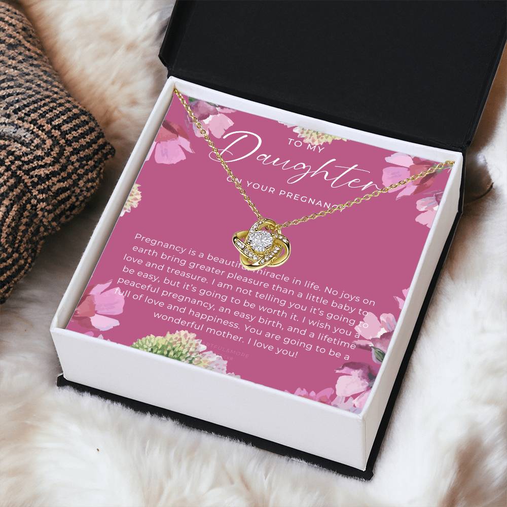 Pregnancy Gift For Daughter Expecting Mom Gift Pregnant Daughter Gift From Mom New Mom Baby Shower Gift  Love Knot Necklace