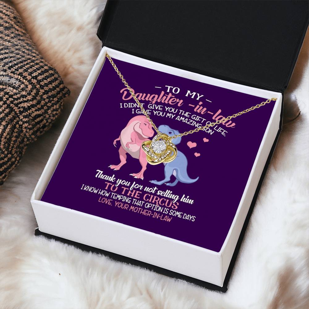 To My Daughter-In-Law Gift For Daughter-In-Law Daughter-In-Law Necklace Love Knot Necklace