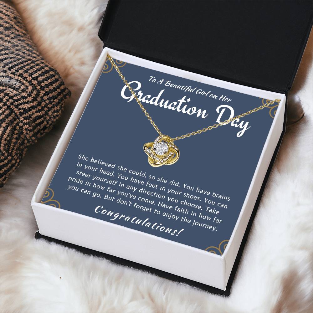 Graduation Day - She Believed She Could Love Knot Necklace