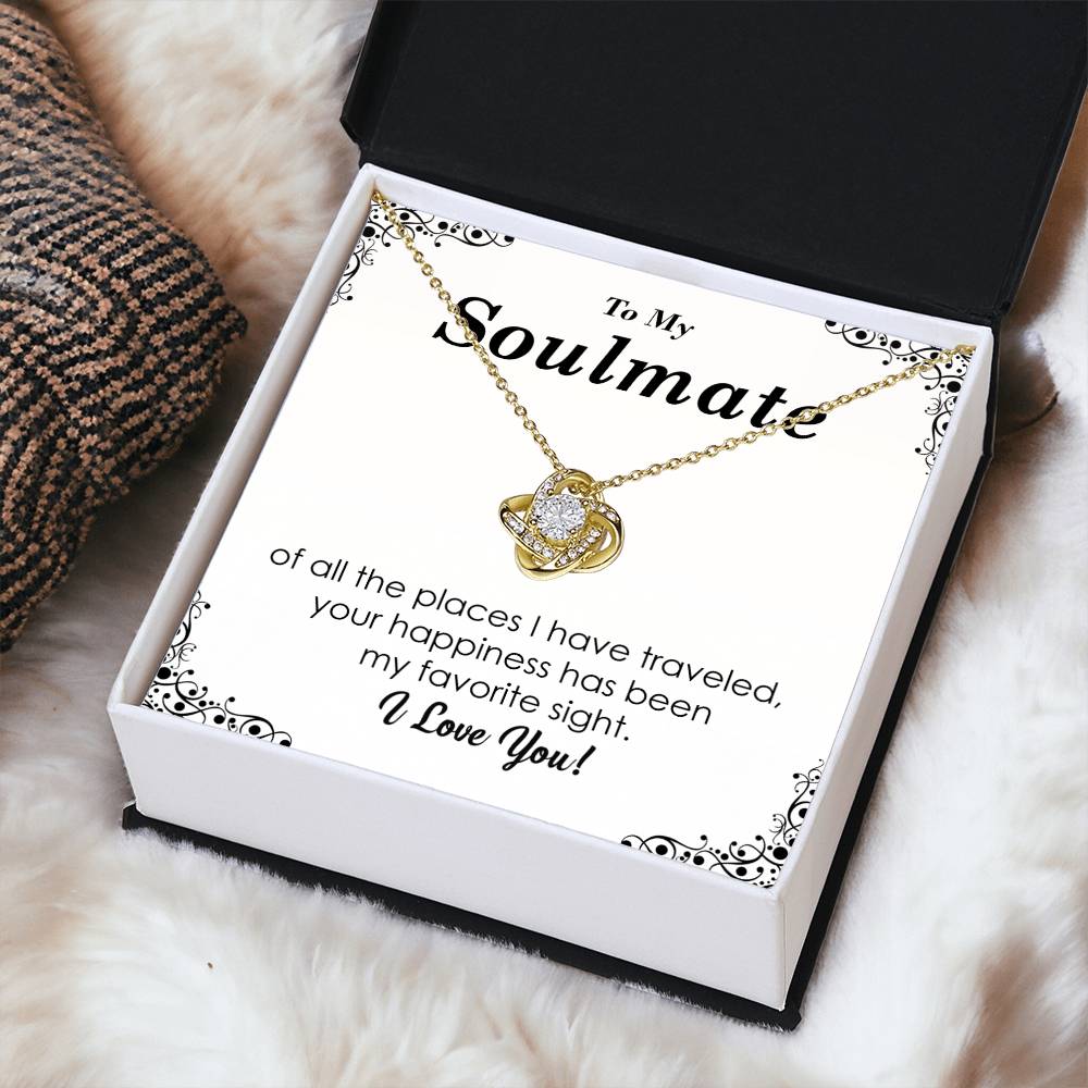 To My Soulmate - Silver Love Knot Necklace Love Knot Necklace