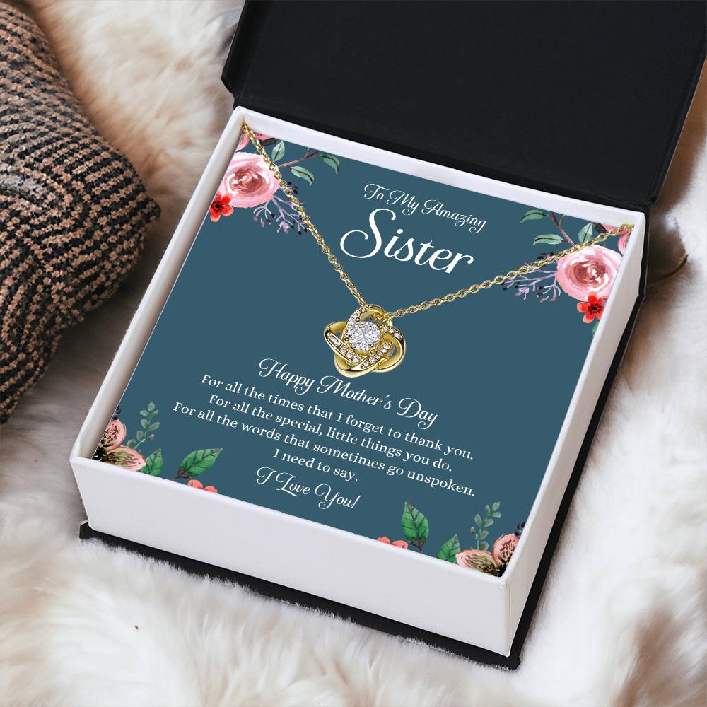Mothers Day Gift For Sister Sister Mothers Day Gift Sister Necklace Gift On Mothers Day Sentimental Mothers Day Gift For Sister Jewelry 1 Love Knot Necklace