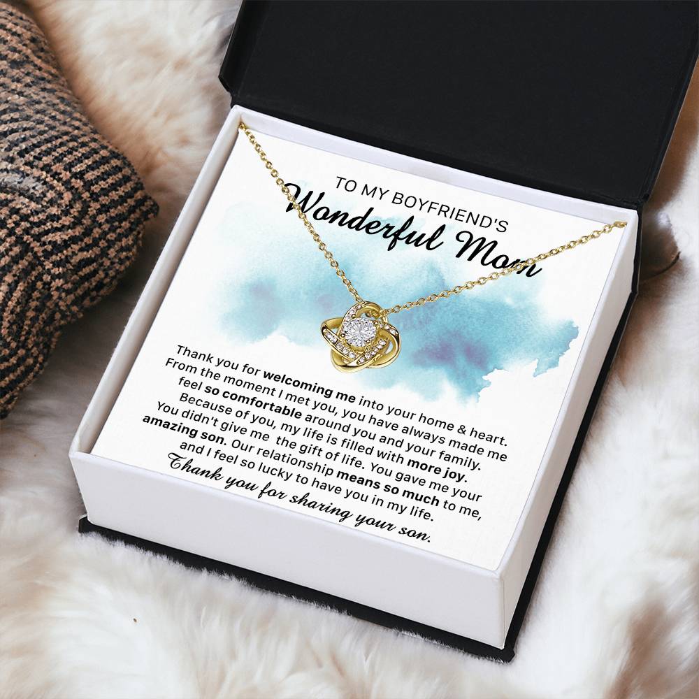 Gift For Boyfriend's Mom Comfortable More Joy Love Knot Necklace Love Knot Necklace